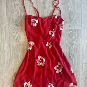 reformation red & white dress
